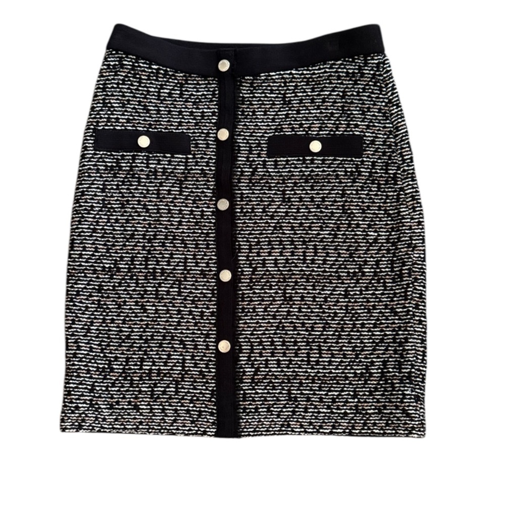 White House Black Market Novelty Sweater Knit Tweed Pencil Skirt Sz S